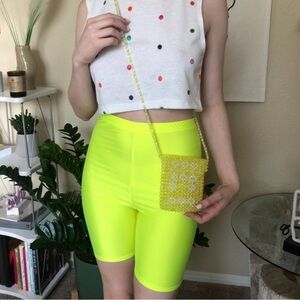 Pretty Little Thing Neon Yellow Women's Shorts NWT